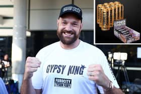 Main picture: Tyson Fury (courtesy of Getty). Inset: the new Furocity products