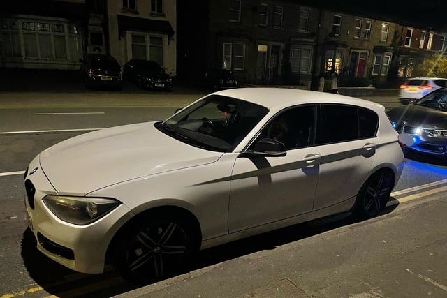 This BMW was sighted driving erratically on Garstang Road in Preston. When stopped, he driver smelt strongly of cannabis and failed a roadside drug wipe. Driver arrested.
