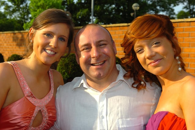 Is this a teacher pictured here with two ladies at the Corpus Christi Catholic High School prom at Barton Grange Hotel in 2009