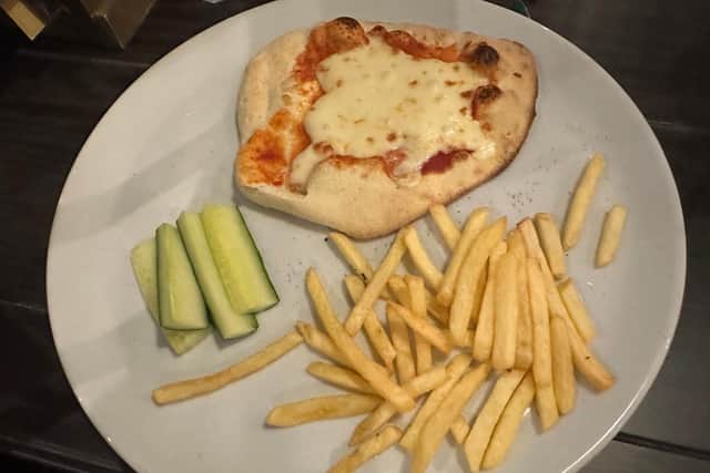 Children's meal at the Water's Edge pub in St Annes