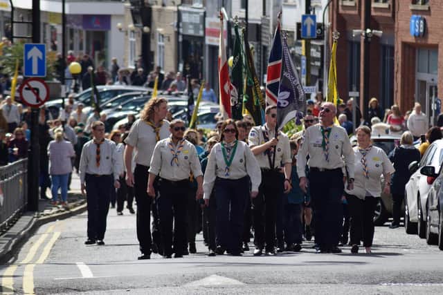 Flashback to the Chorley scouts' parade on St George's Day in April