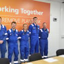 A group photo of the Heysham 1 power station apprentices who have graduated.