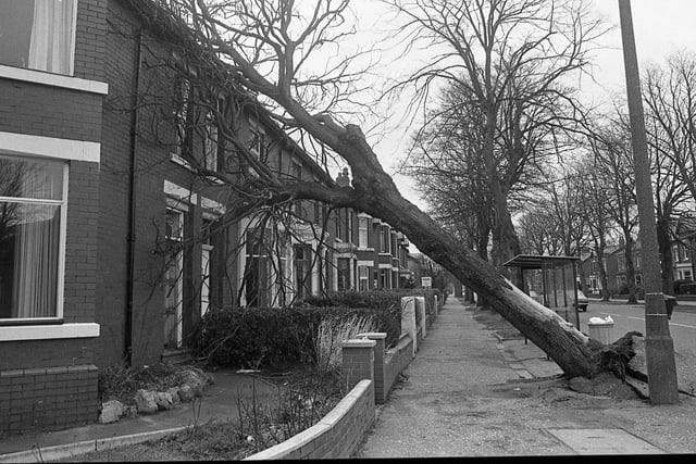 Storm damage to a property in Watling Street Road, Fulwood, Preston