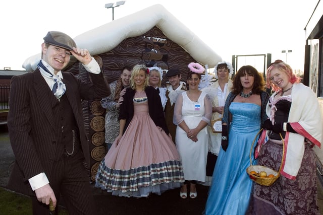 Staff and volunteers at the Intact Dickensian fayre in Ingol