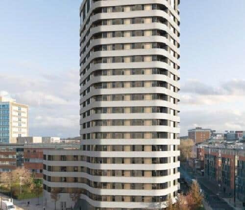 All of the apartments within the striking building were going to be for rent - but not any more  (image: Buttress Architects)