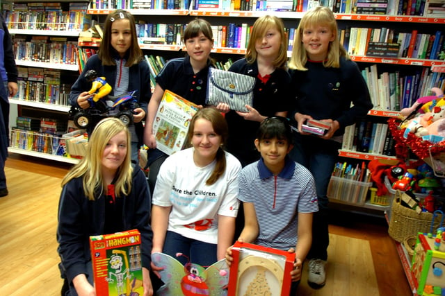 The 4th Fulwood Guides helping at the Save The Children shop, Fulwood in 2008
