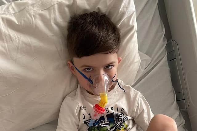 Albie Tilford has developed pneumonia on his left lung and his mum Rebecca has been warned by doctors exposure to bacteria or fungi could be fatal.