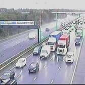 National Highways warned of delays of around 20 minutes and three miles of congestion on approach to the scene of the accident on the M61 between junctions 8 (Chorley) and 6 (Horwich) on Wednesday morning (August 30). (Picture by National Highways)
