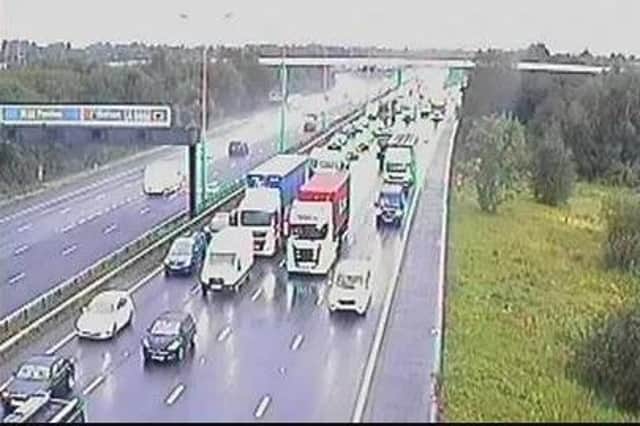 National Highways warned of delays of around 20 minutes and three miles of congestion on approach to the scene of the accident on the M61 between junctions 8 (Chorley) and 6 (Horwich) on Wednesday morning (August 30). (Picture by National Highways)