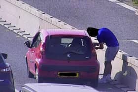 A motorist “needlessly” put himself at risk after stopping his car in a live lane on the M6 to adjust his wing mirror.