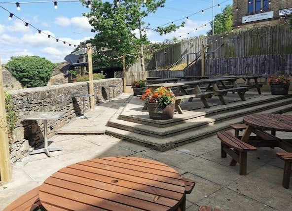 The Albion,  243 Whalley Rd, Clayton-le-Moors, Accrington, beer garden overlooks the Leeds and Liverpool canal.