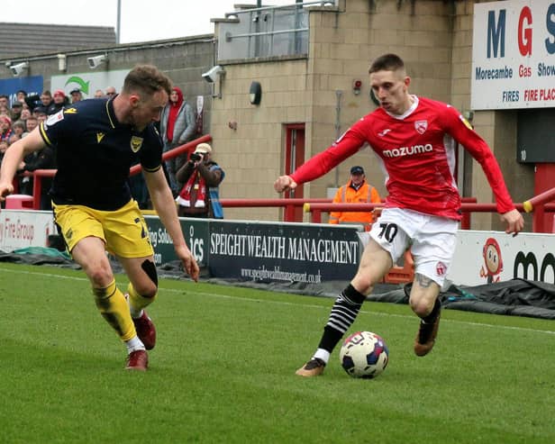 Morecambe goalscorer Ash Hunter (photo: Michael Williamson)