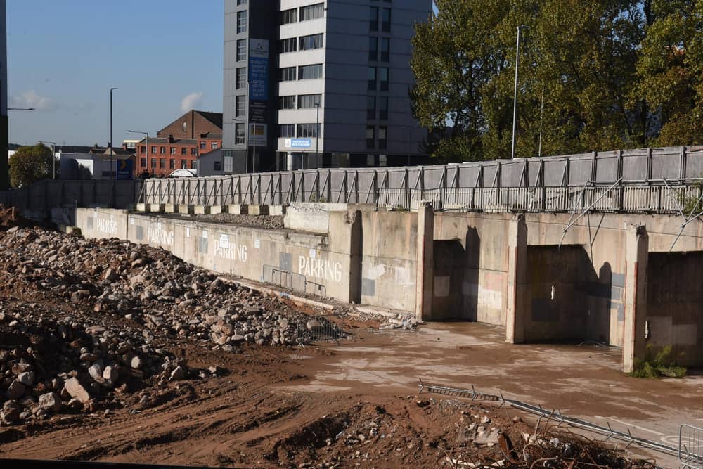 Photo Neil Cross; Progress has halted on the cinema complex on the site of the former Preston Market