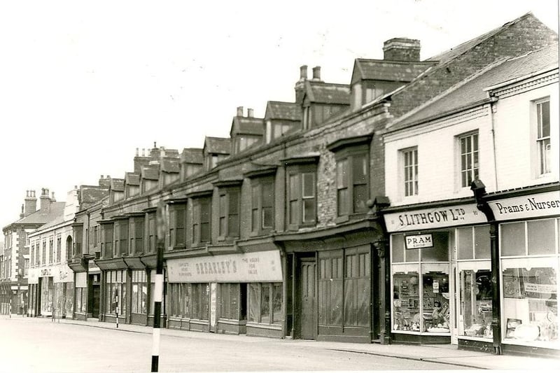 Musgrave Street looking towards Lynn Street in 1964, with Lithgow's pram shop on the right. Photo: Hartlepool Museum Service.