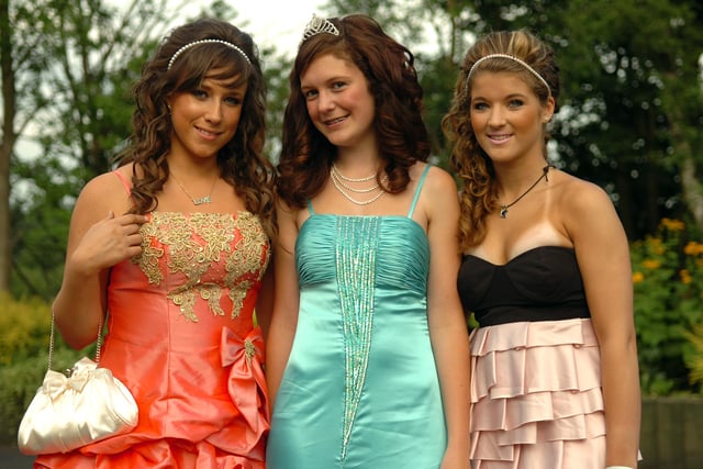 Stacey Whiston, Heather Hardman and Katie Warren ready for the Penwortham Girls' High School prom at The Pines Hotel, Clayton-le-Woods in 2009