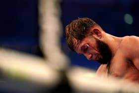 Isaac Lowe's cut all but ended his hopes of Wembley success against Nick Ball