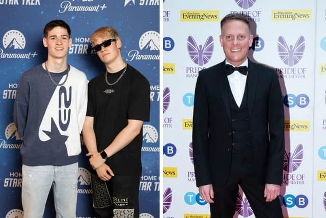 Left: Max and Harvey. Right: Antony Cotton. Images: Getty