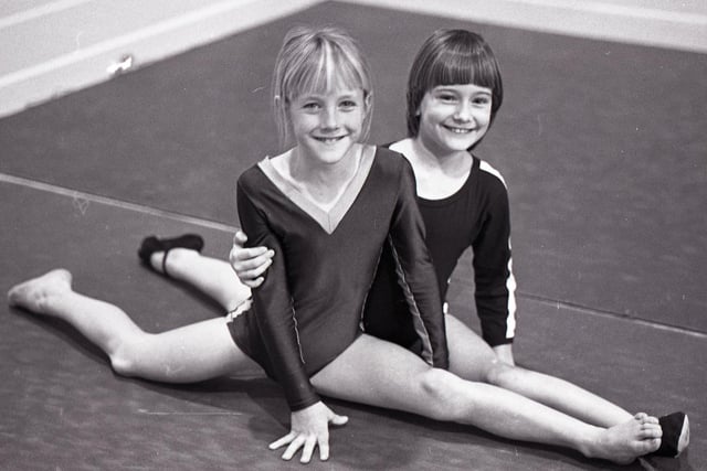 Aspiring young gymnasts put their skills to the test in a championship contest. Fifty competed in the third annual Chorley Gymnastics Championships held at the Water Street sports centre. Rebecca Halton and Julie Nixon, both aged nine, perform the splits during the competition