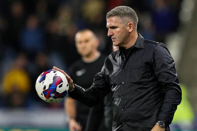 Preston North End manager Ryan Lowe during the game against Huddersfield Town.