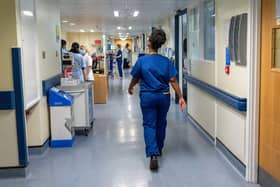 A general view of staff on a NHS hospital ward. PIC: Jeff Moore/PA Wire