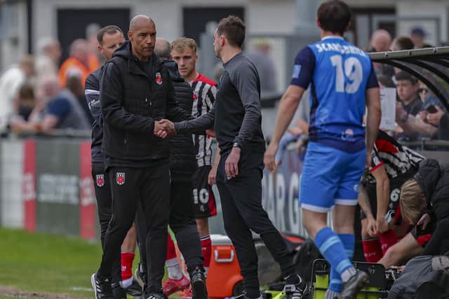 Chorley boss Andy Preece at the end of the game against Marine (photo: David Airey/dia_images)