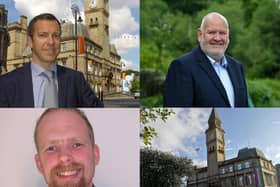 Debating the big issues in Chorley ahead of the local elections (clockwise from top left) - Labour council leader Alistair Bradley, Conservative opposition group leader Alan Cullens and Chorley Green Party co-ordinator Andy Hunter-Rossall