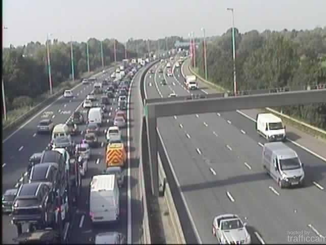 Traffic on the M6 in Broughton at 2:13pm on Friday, September 8.