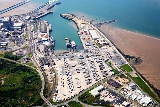 An aerial view of Heysham Port in 2011.