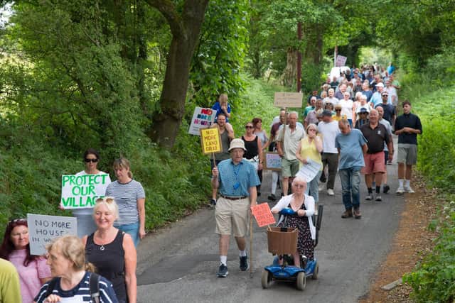 Whittle-le-Woods locals took over the lane that they want to defend from the effects of development (image: Boyd Harris)