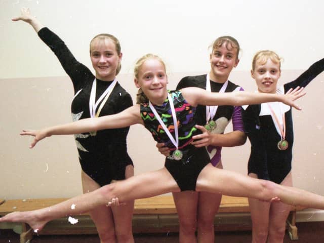 A team of gymnasts proved they had the right balance to win a string of awards in the North West Individual Championships. Five members of the Garstang School of Gymnastics competed in Liverpool against hundreds of other hopefuls. Pictured: Lisa Pendlebury, 10, gets a lift from fellow gymnasts (left to right) Francesca Cookson, from Lea, Preston; Emma Nichlson, 15, from Blackpool; and Amy Burke, 12, from St Michaels
