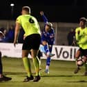 Charlie Bailey fires home the winner against South Shields