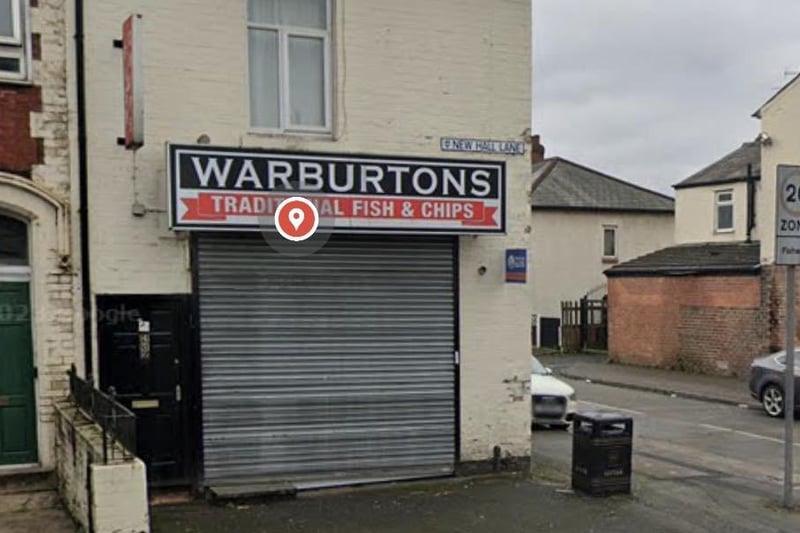 Rated 4: Warburton's Traditional Fish & Chips at 456 New Hall Lane, Preston.