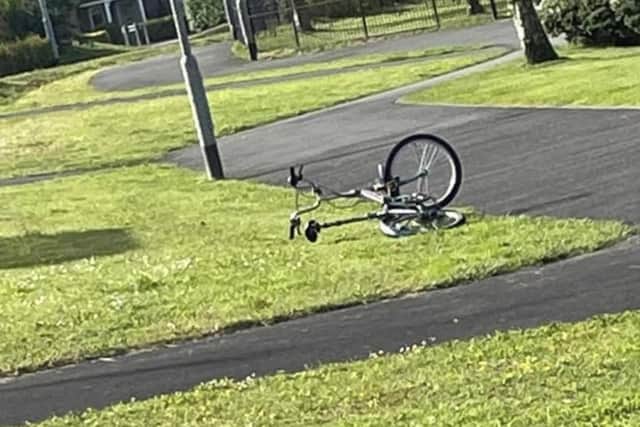 A stolen bike that was left dumped at the top of Lancashire Drive
