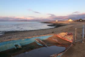 Blue skies over Morecambe Bay By Janette Wright of Bolton le Sands.