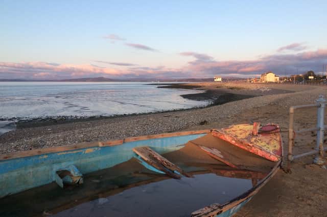 Blue skies over Morecambe Bay By Janette Wright of Bolton le Sands. Morecambe Bay is so called because historian John Whitaker suggested in 1771 that it was the Morikámbē tidal flat described by Greek geographer Claudius Ptolemy (died c170 AD).