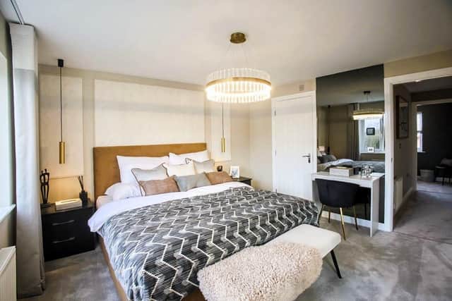 A spacious bedroom in the new Wain Homes show home at Latune Gardens in Lathom