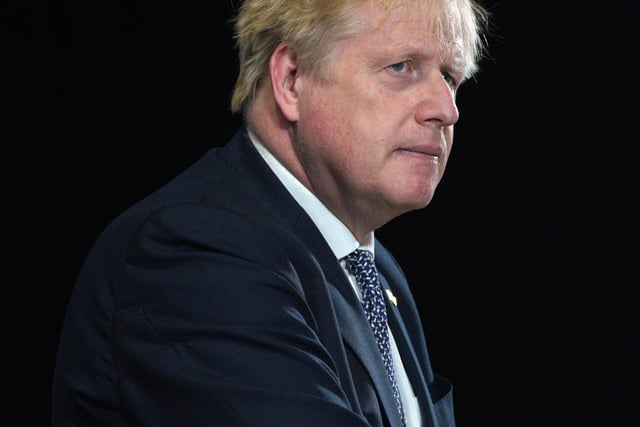 Prime Minister Boris Johnson during his speech at Blackpool and The Fylde College