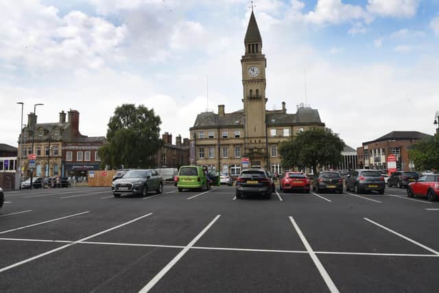 The temporary car park opposite Chorley town hall where a new public space will be created