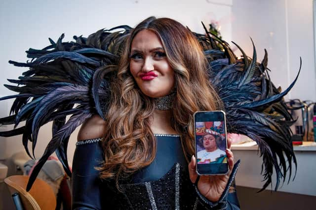 Charlotte Dawson, the daughter of legendary comedian Les Dawson, during rehearsals of Beauty And The Beast at Blackpool Pleasure Beach (Credit: William Lailey / SWNS)