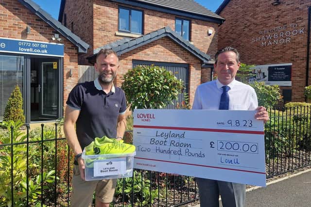 Rob Flood (left), founder and organiser of the Leyland Boot Room, and Jeff Singleton, Lovell Homes