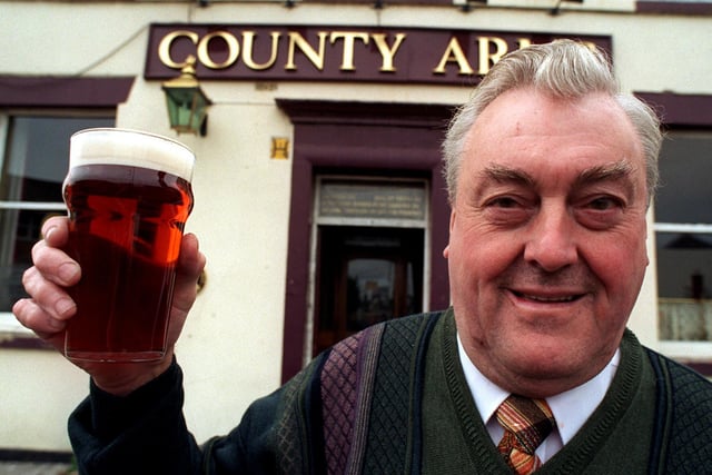 Brian Atkinson retiring from the County Arms, Preston after running pubs for 32 years, he wass Preston's longest serving landlord in 1997