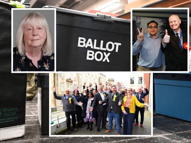 [Clockwise from bottom] Liberal Democrats celebrate local election success, Tory leader Sue Whittam wants a general election and Cllr Matthew Brown, right of picture with Cllr Siraz Natha, pledges Labour will continue to tackle inequalities