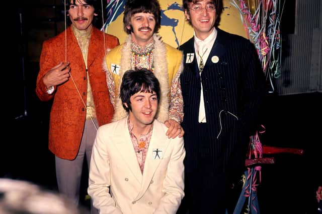 The Beatles at a recording session in London in 1967.