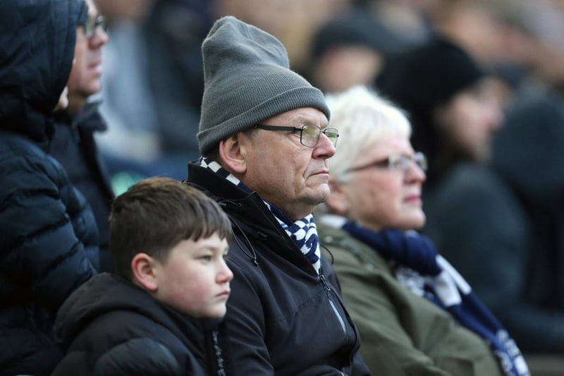 Preston North End fans watch the second half action