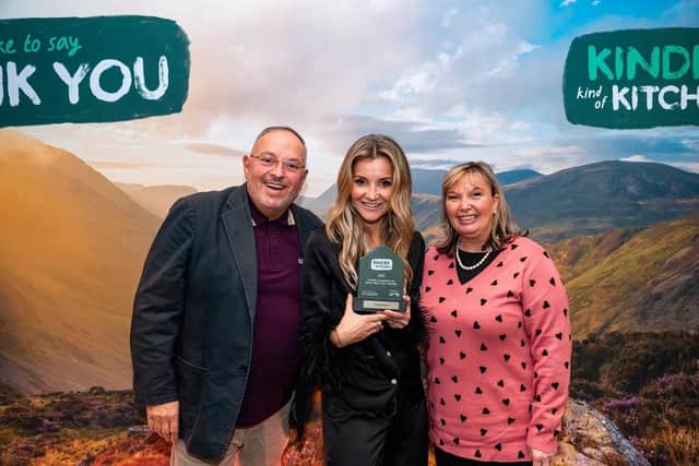 David and Tina Humphreys from The Intact Centre with former Blue Peter presenter Helen Skelton. Image: Harry Atkinson