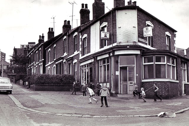 Children play in the street in Burngreave, Sheffield October 1974