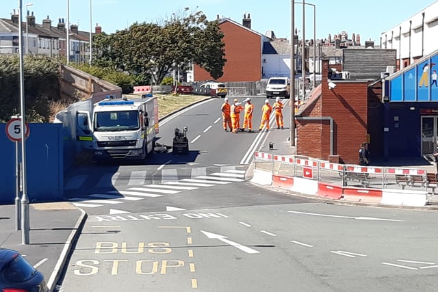 A bomb disposal robot could be seen outside the station