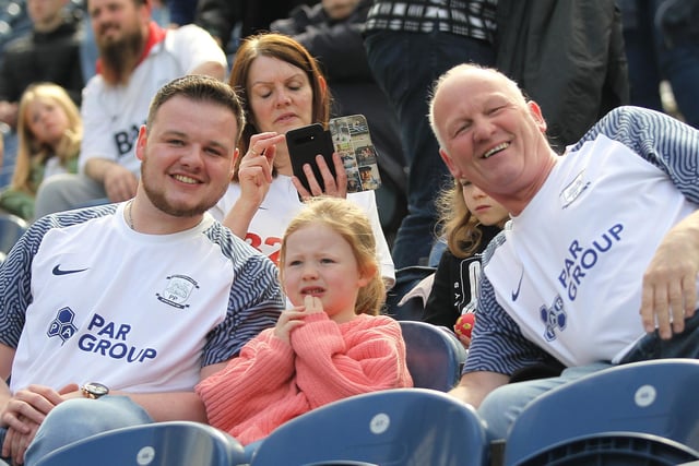 These PNE fans look happy before kick-off and will have been delighted at full-time after the 4-1 win