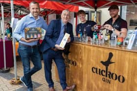 A Taste of Chorley food and drink festival will be returning once again next month. Chorley Council leader Alistair Bradley and Sir Lindsay Hoyle with Jack Swinsco and Will Singleton of Cuckoo Gin, pictured at last year's event