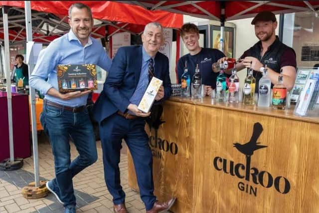 A Taste of Chorley food and drink festival will be returning once again next month. Chorley Council leader Alistair Bradley and Sir Lindsay Hoyle with Jack Swinsco and Will Singleton of Cuckoo Gin, pictured at last year's event